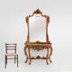 Wood-carved 20th century Louis XV style console mirror, France ca. 1970