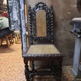 Chaise ancienne en bous tourné