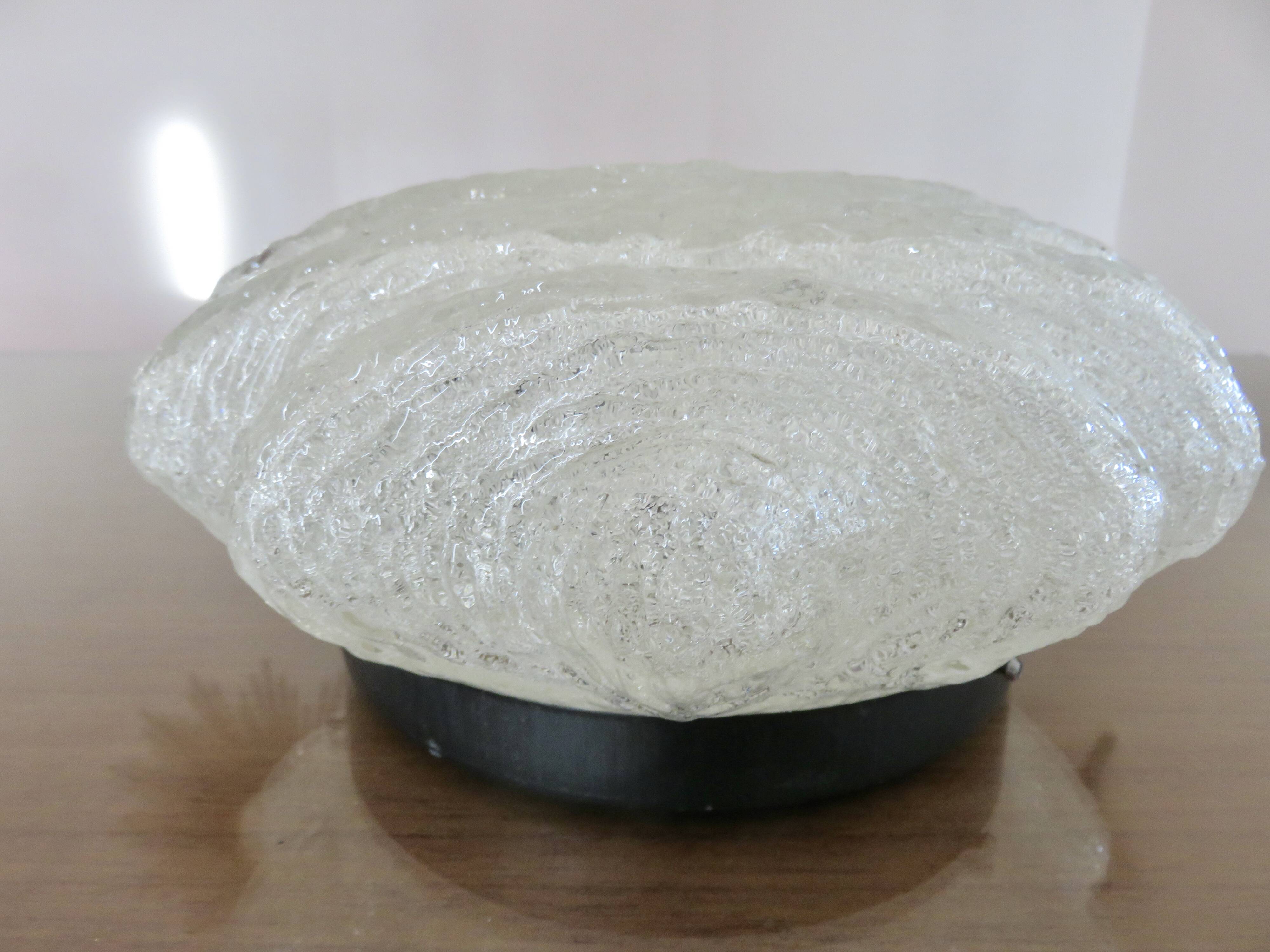 Austrian "ice glass" ceiling lamp by JT Kalmar 1970