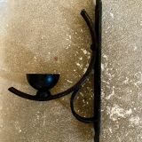 Wrought iron wall light, fabric cable