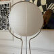 Chrome metal floor lamp and rice paper Vate for IKEA 1990