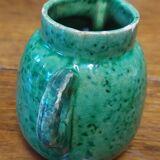 Glazed terracotta cream pot in Provence green