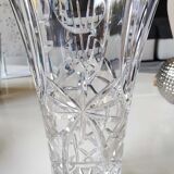 Lead crystal vase with flared neck, Bohemian/Boho chic style. High 25 cm