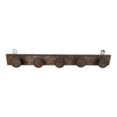 Vintage Wall Coat Rack x5 Wooden 1960s #E428