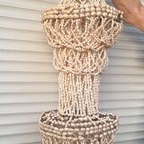 Hanging lampshade in cauri shells