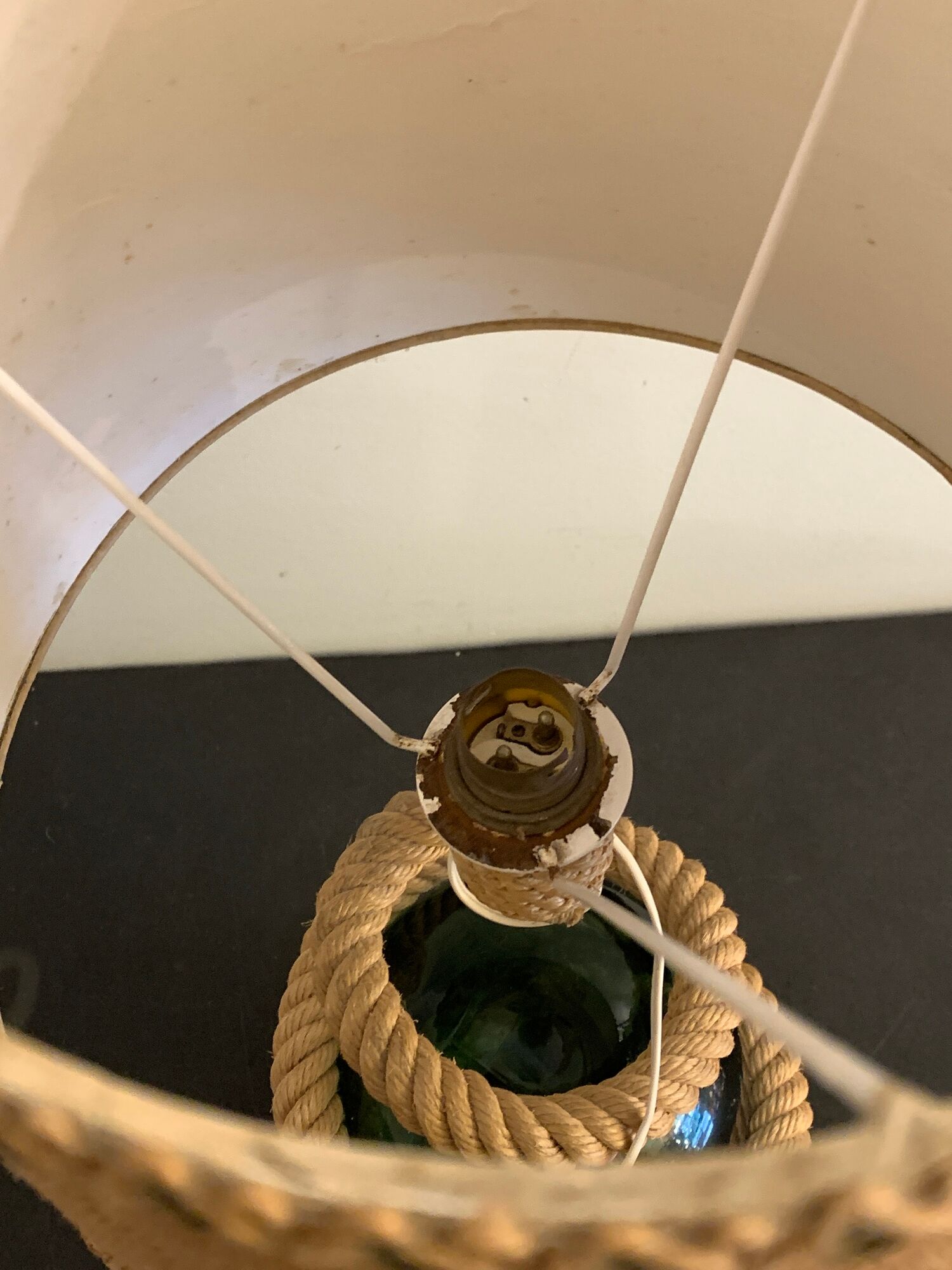 Rope lamp, handmade in the 70s