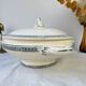 Vintage soup tureen, blue ironstone, Salins model, Castellane
