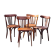 Lot 4 chairs bistro in curved wood years 40/50