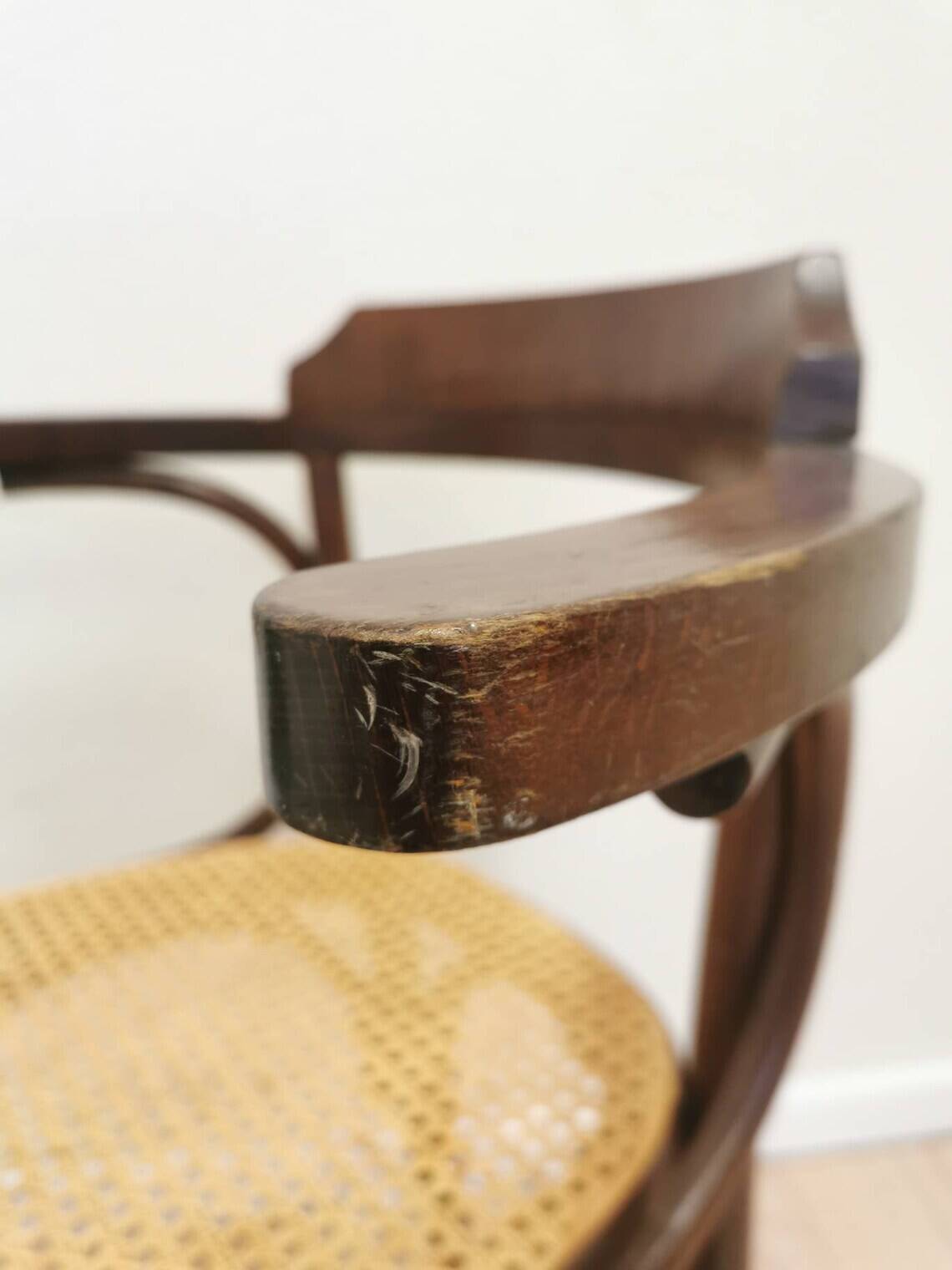 Vintage Bentwood Dining Chair with Cane Seat - Thonet Style