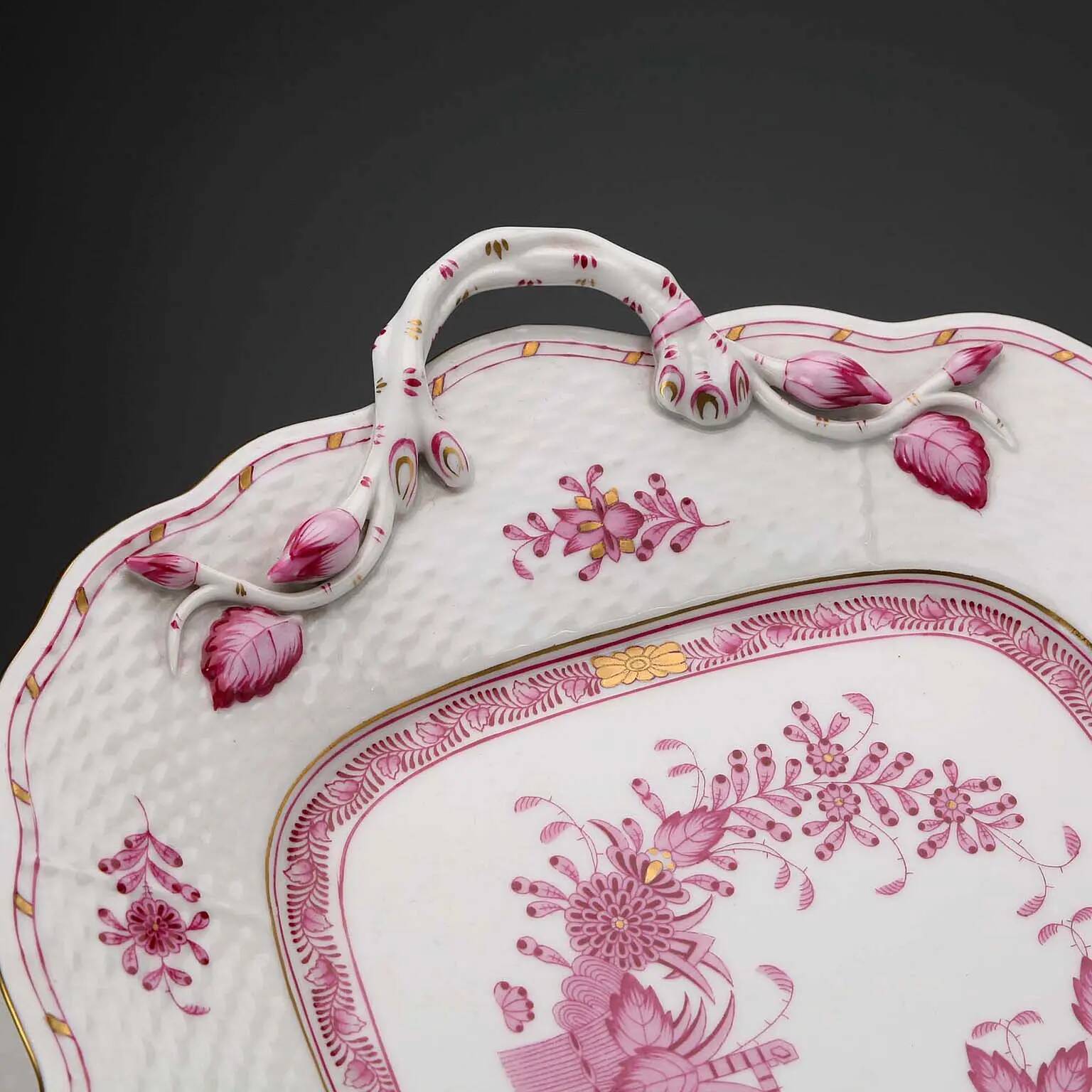 Antique porcelain plateau Herend Hungary 20th century