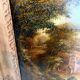 Oil on oak panel animated landscape xix century