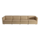 Canapé en cuir blanc du milieu du siècle et 4 fauteuils club cubiques Charles Pfister pour Knoll