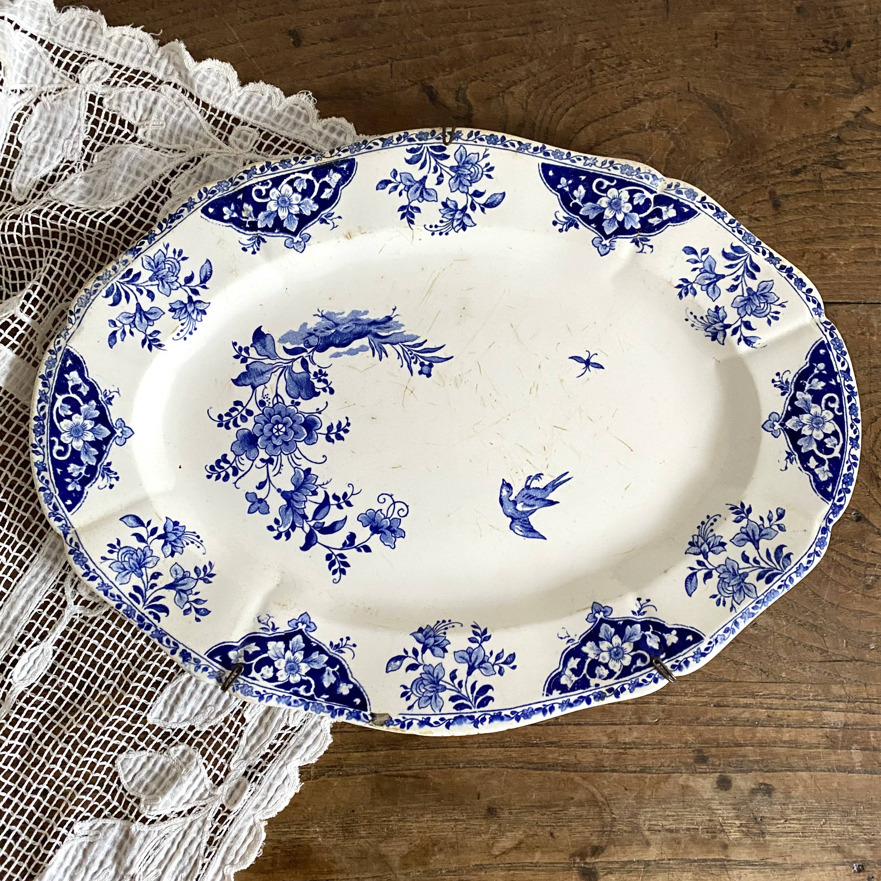 Large antique decorative Gien platter