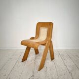 Mid-Century Italian Dining Chair in Ash and Cane by Gigi Sabadin for Stilwood, 1972