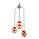 Space Age cascade chandelier in orange and white lacquered metal, RAAK, 1970