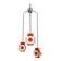Space Age cascade chandelier in orange and white lacquered metal, RAAK, 1970