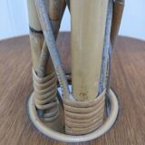 Lampadaire rotin bambou vintage années 50-60