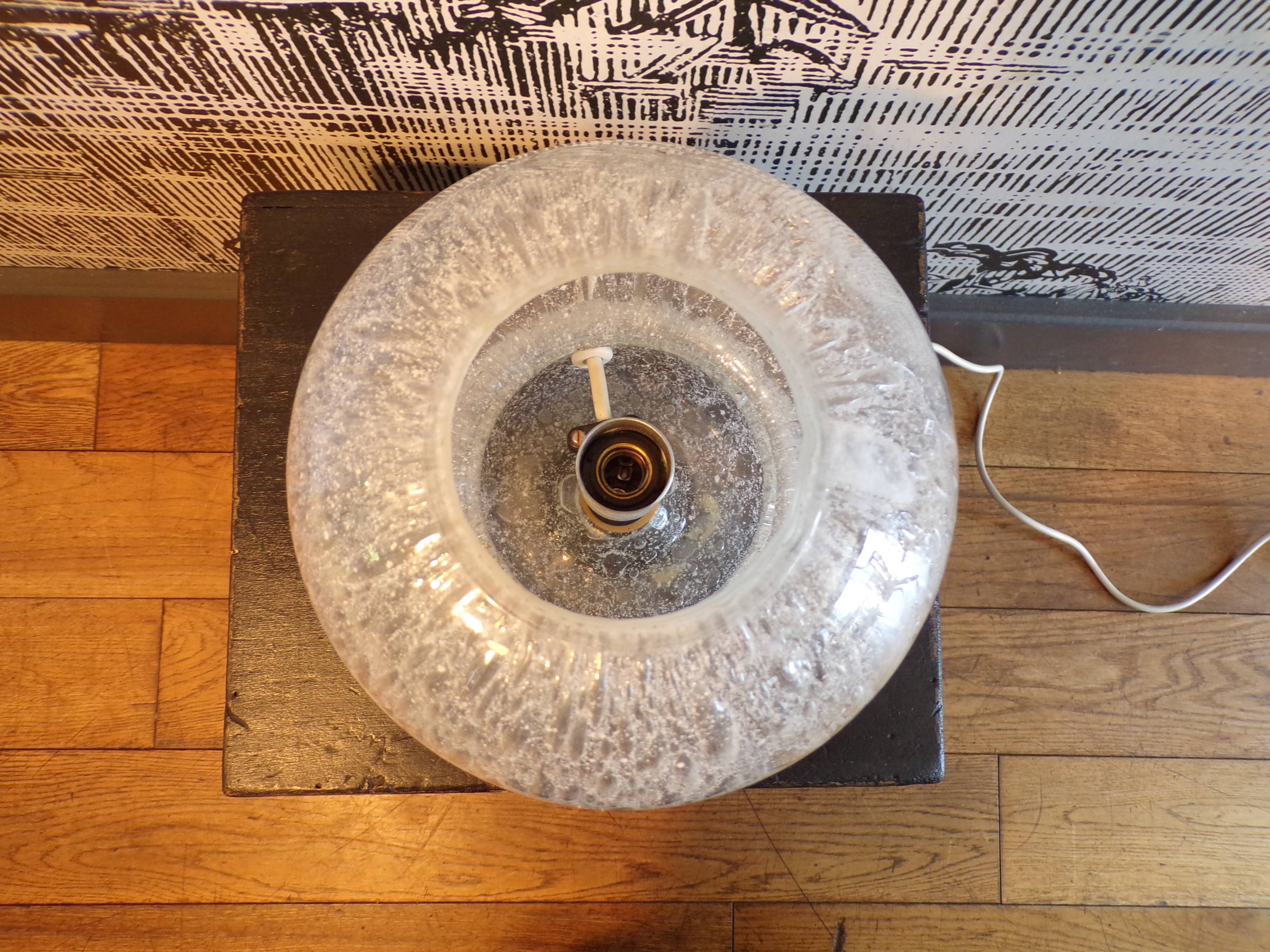 Lampe champignon en verre italien 1970