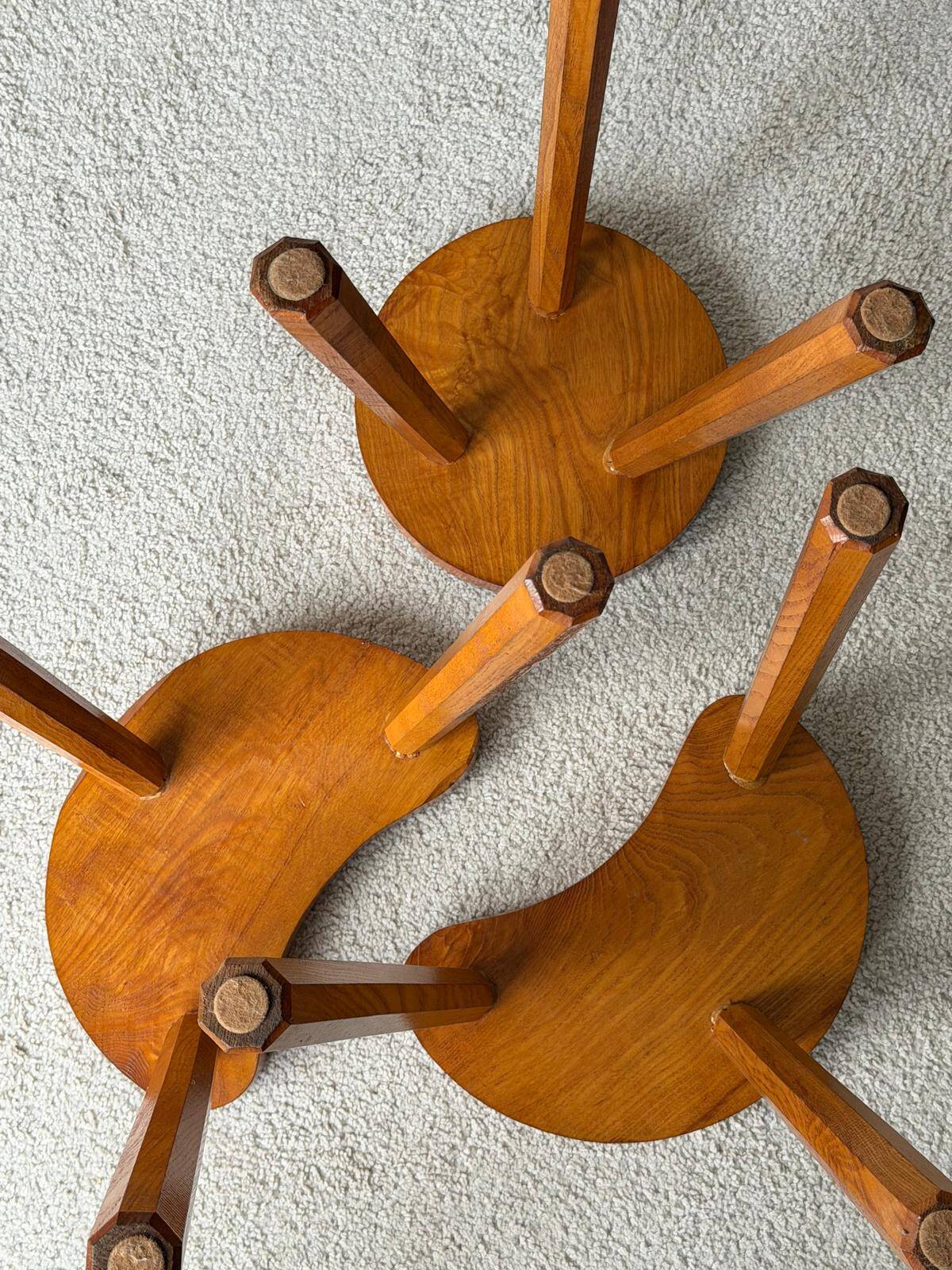 Vintage tripod stool trio