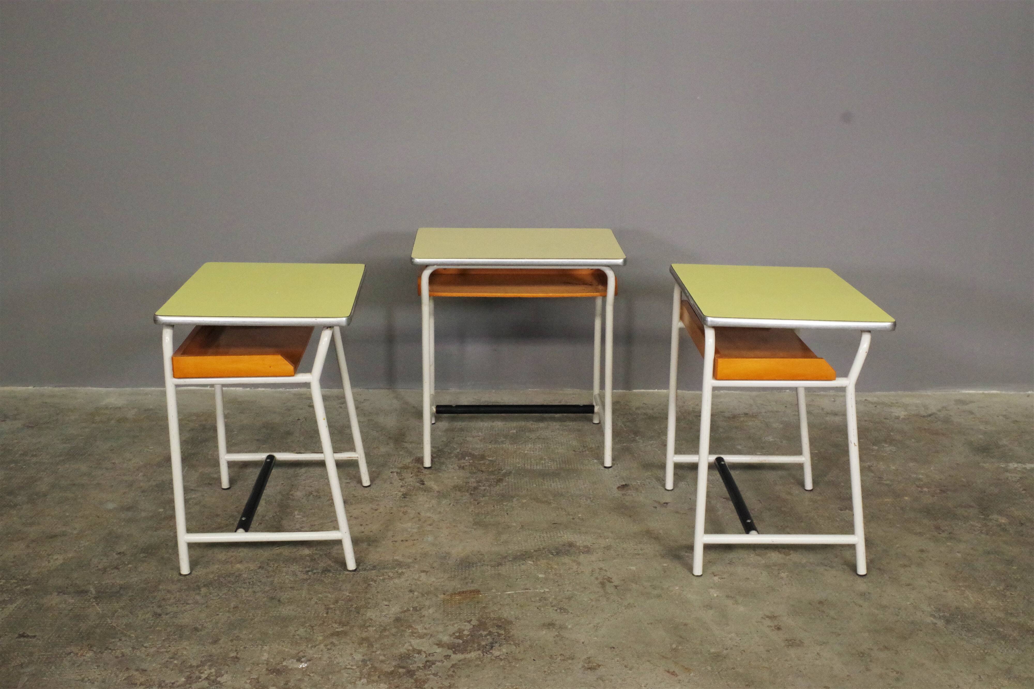 Vintage school benches, 60s, set of 3