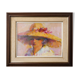Huile sur Toile - Tableau Dame au Bonnet