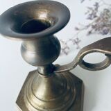 Candle holder with bronze handle