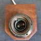 Wall lamp in opaline and vintage teak