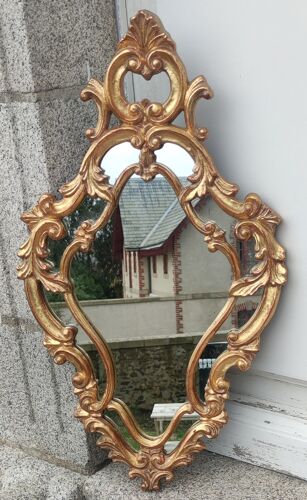 Ancien miroir doré parcloses style Louis XV