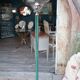 Vintage floor lamp in glass and chrome