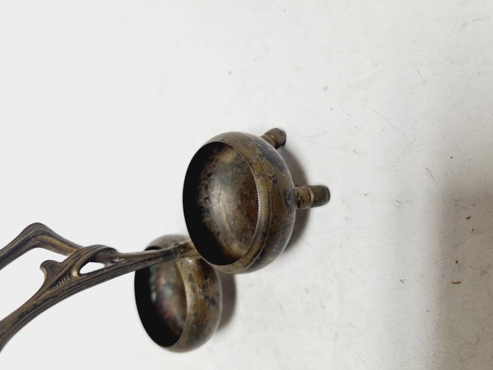 Art Nouveau salt and pepper holder by Niemen Glassworks, Poland, 1920s