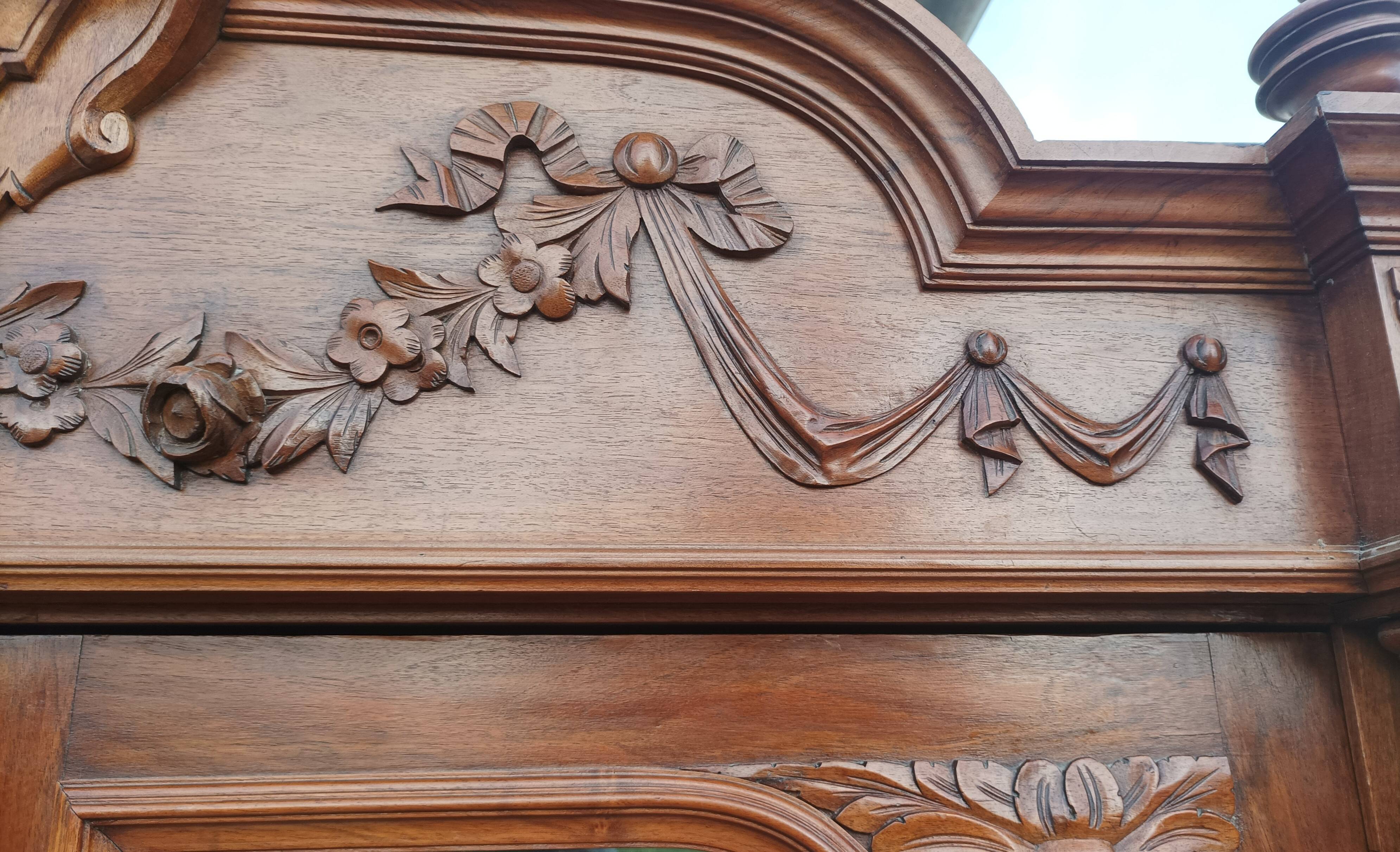 Louis XVI two-door walnut wardrobe