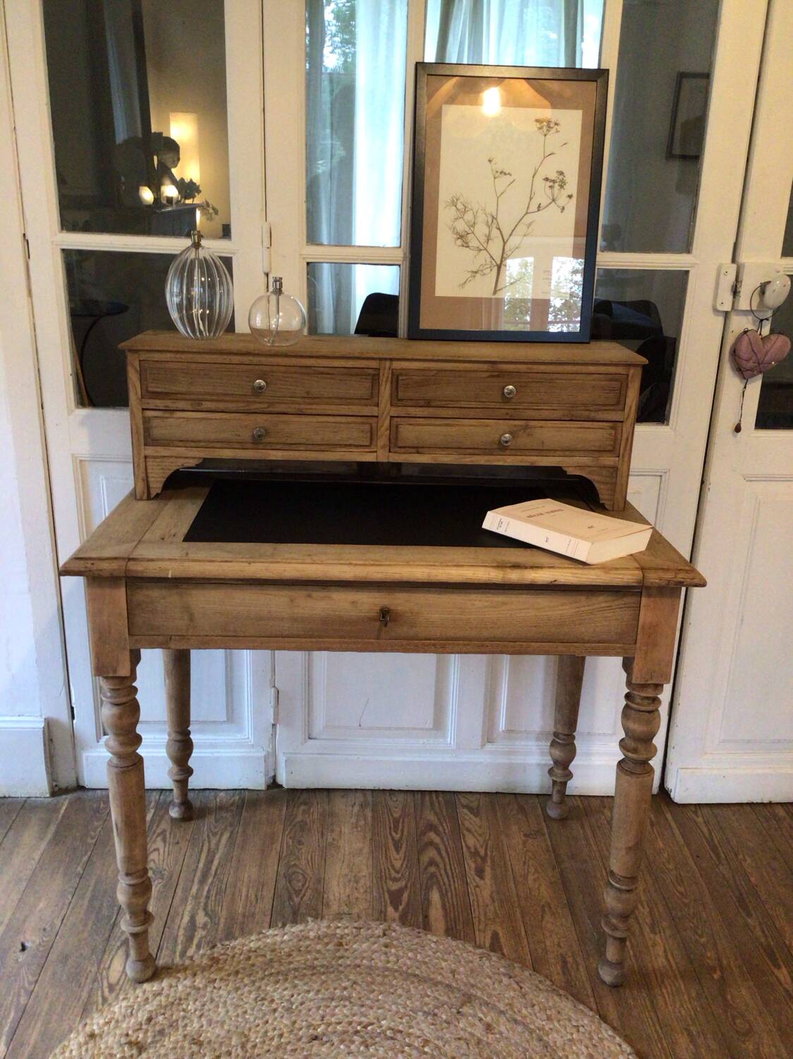 Early 20th century oak desk, happiness of the day
