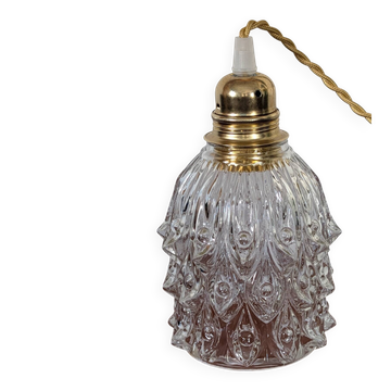Suspension moulded glass with peacock eye decoration from the 70s.