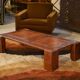 Patinated leather coffee table from the 1950s.