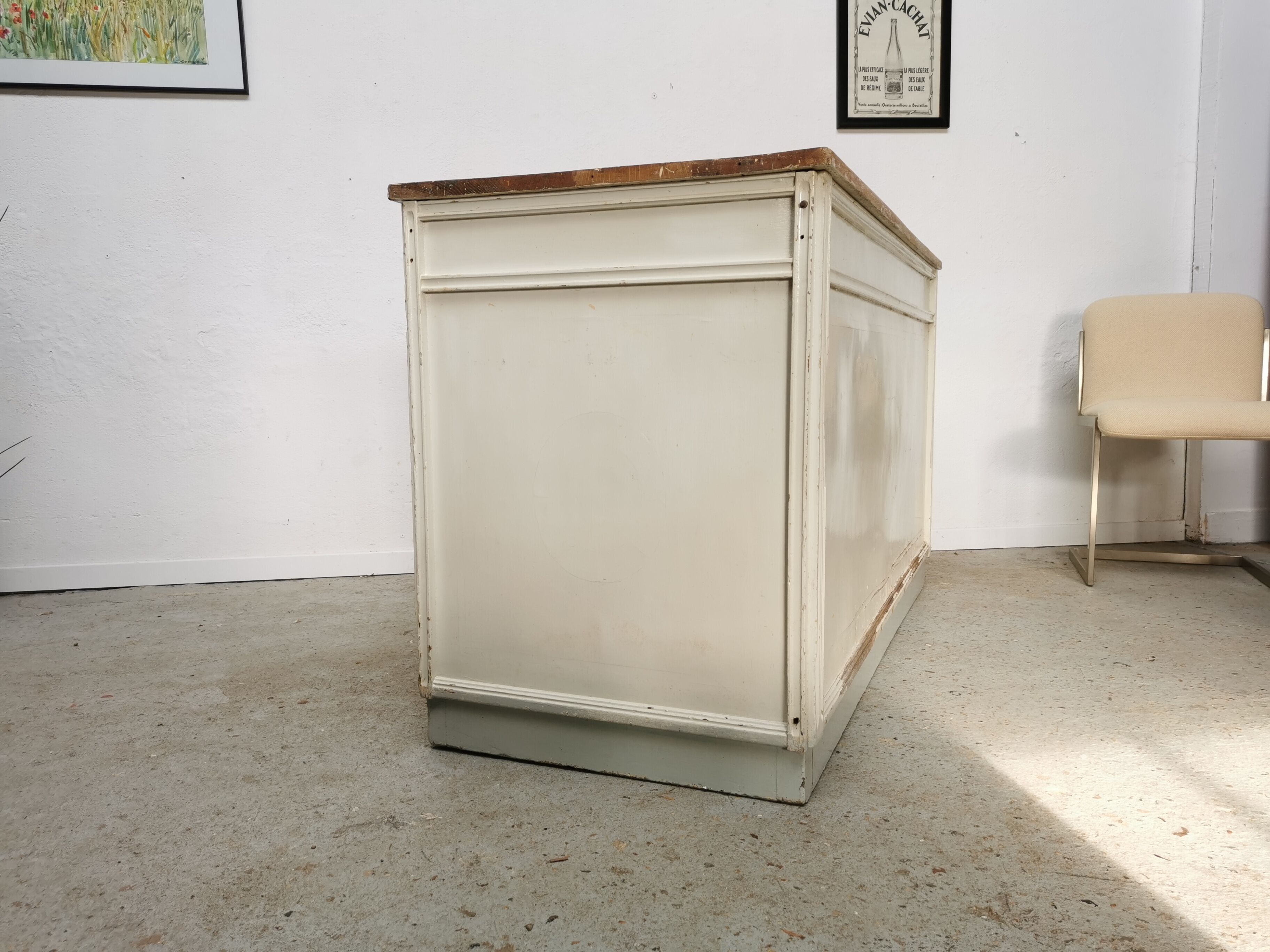 Comptoir meuble de métier à tiroirs