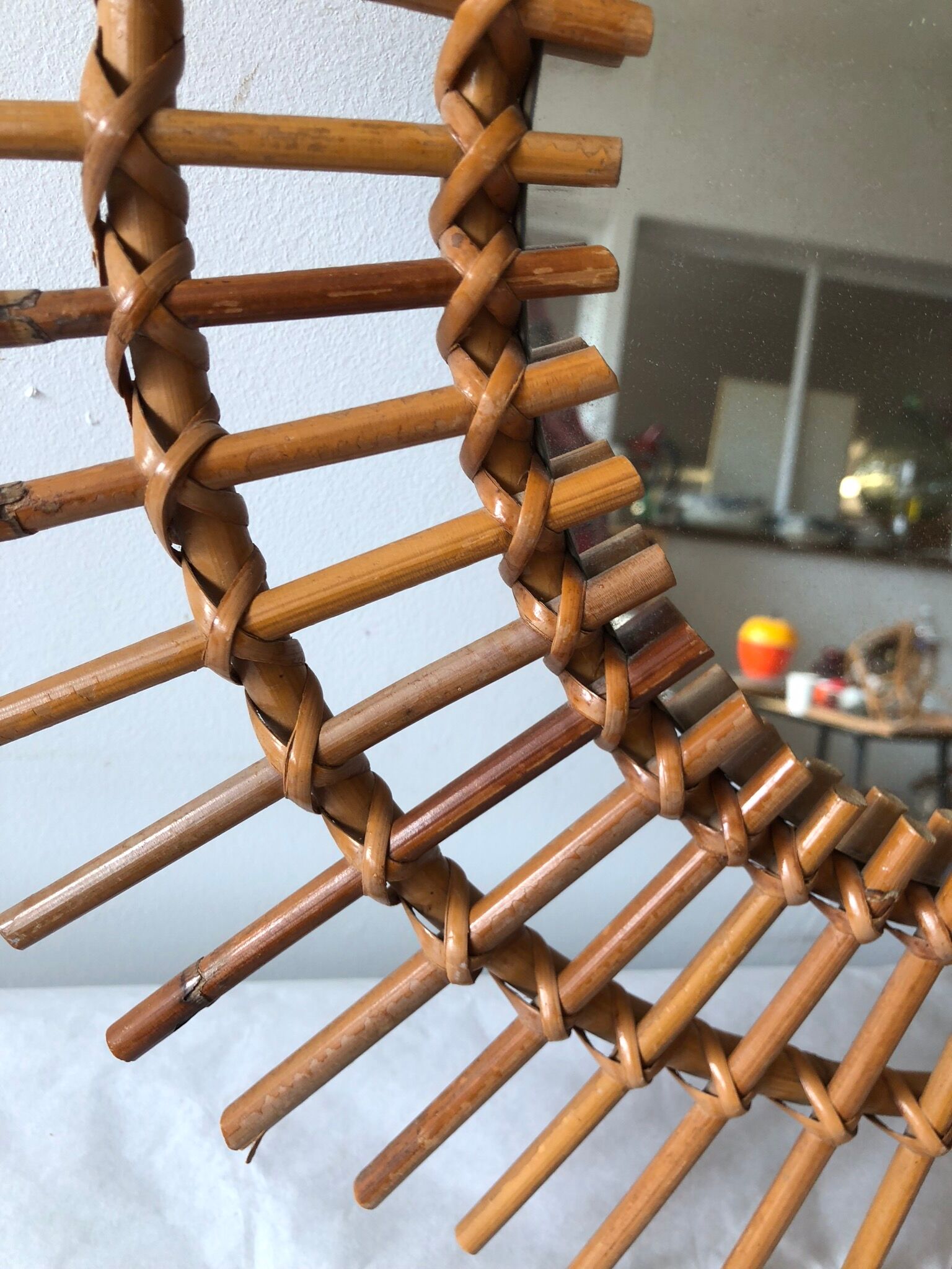 Sun vintage rattan mirror 47cm diameter