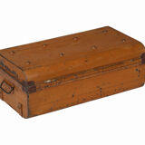 Trunk travel indian metal brown victorian period patina and piece of origin 71x41x26cm