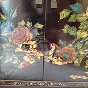 Meuble chinois laqué ancien décor oiseaux – cabinet asiatique