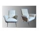 Pair of low armchairs in brass and textile. Italy 1950s