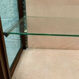 Two-body store window Presentation showcase has sliding doors