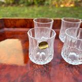 Set of six crystal liqueur glasses