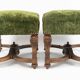 Important Pair of Sculpted Walnut Stools, Louis XIV Style