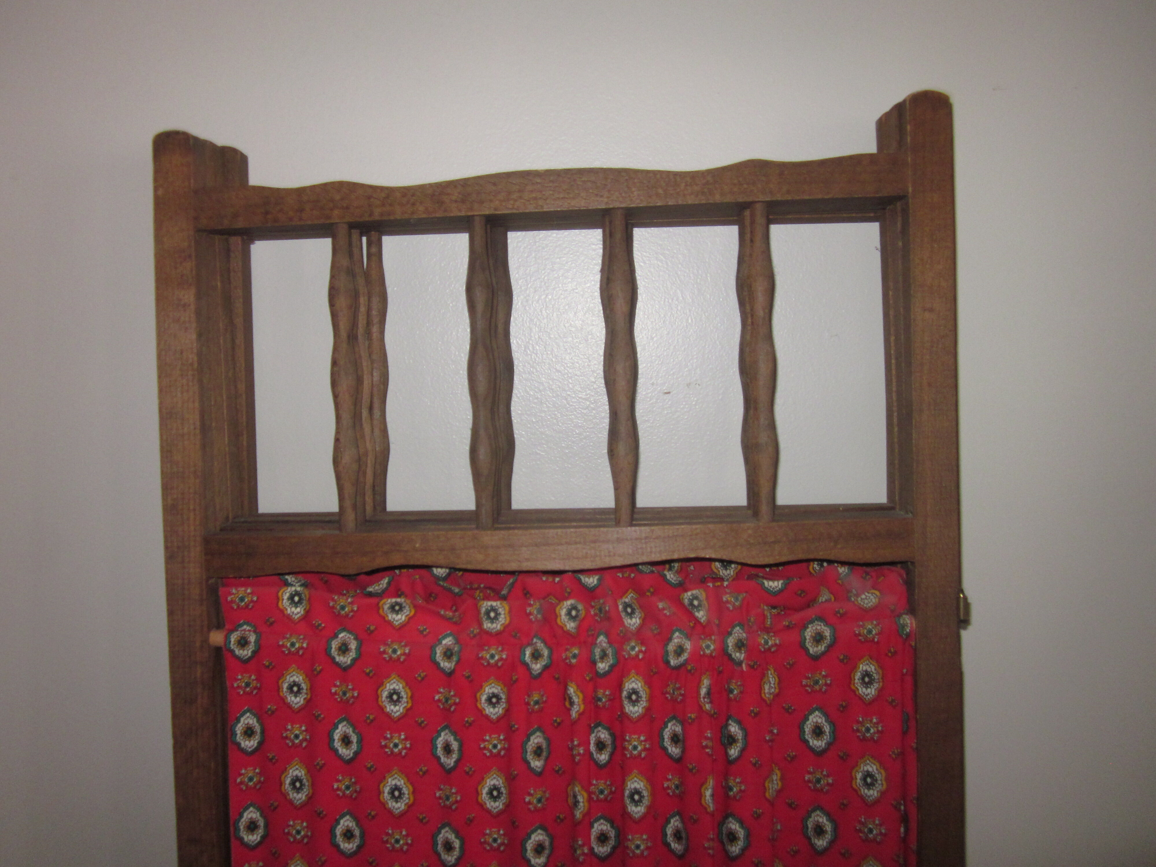 Vintage wood and fabric screen