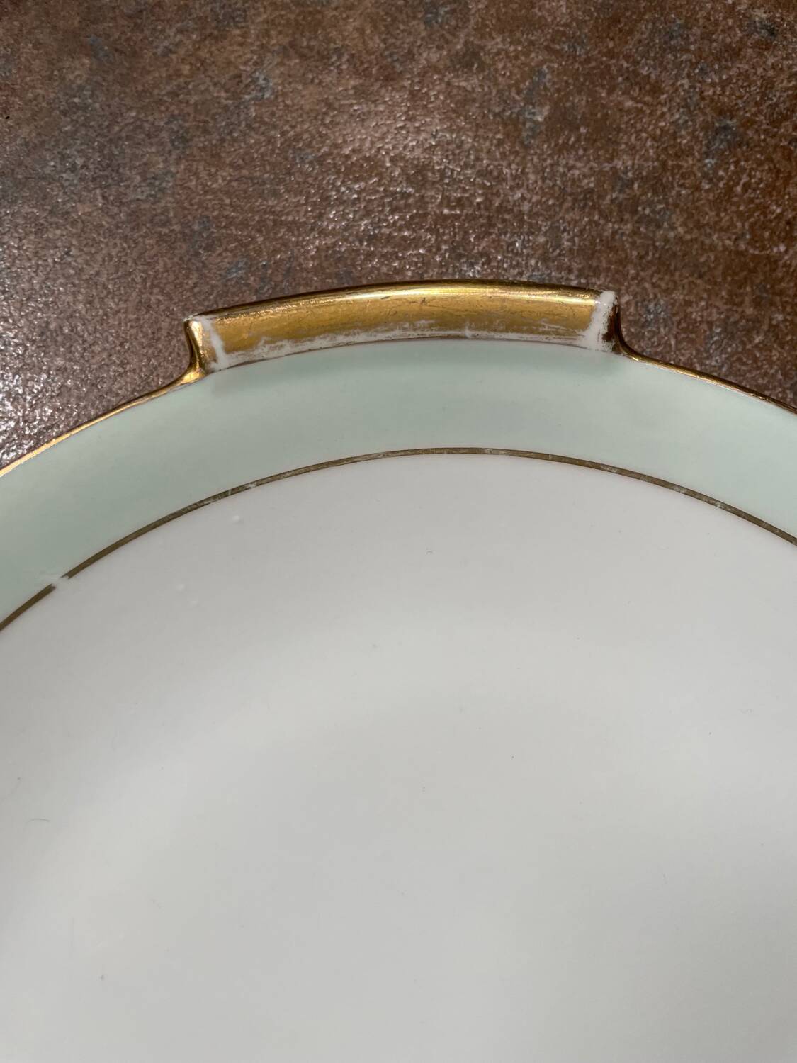 Round dish in pn france art deco ceciladon porcelain