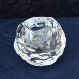 Kosta Boda Glass Rock or Ice Cube Candle Holder