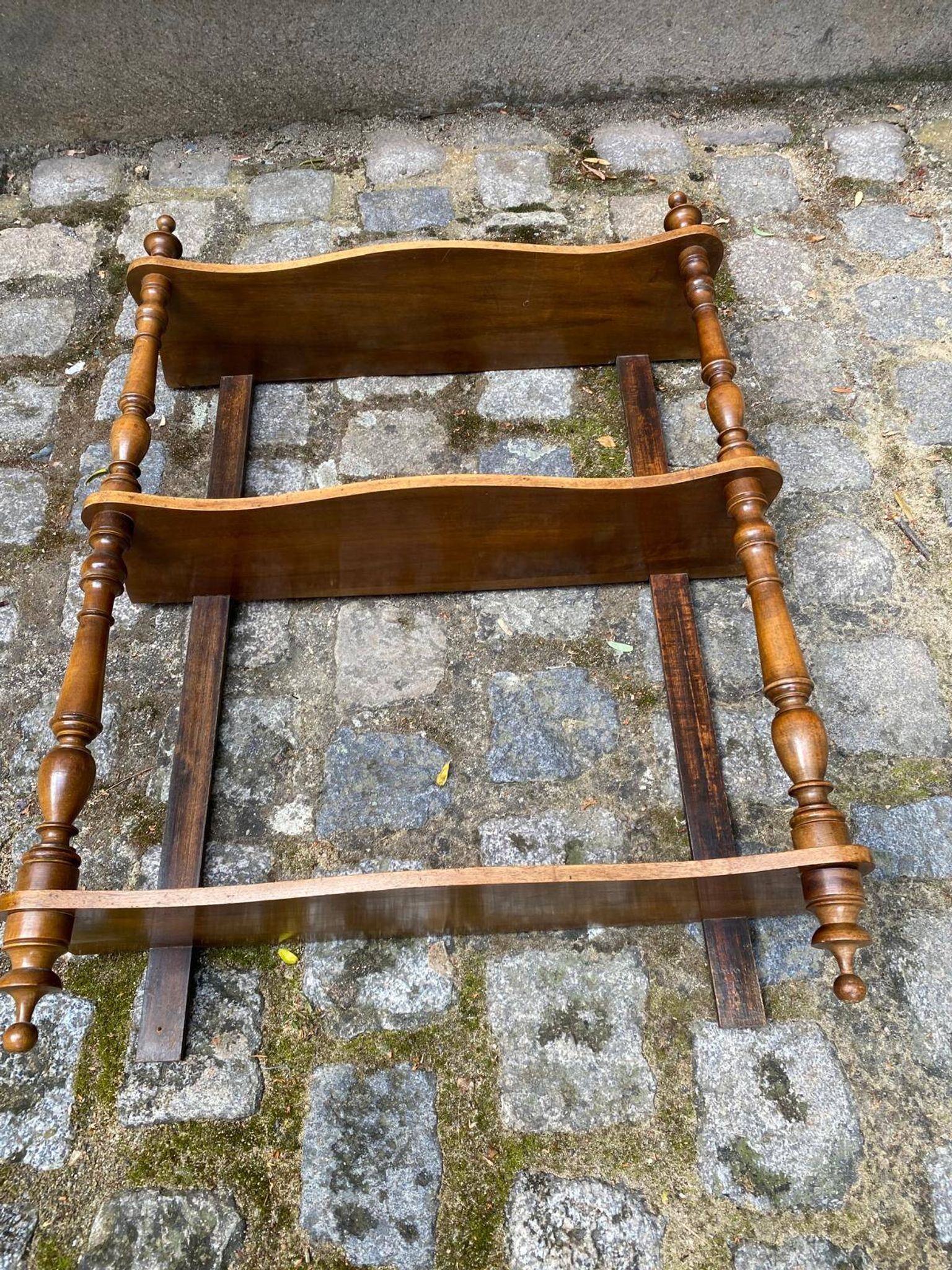 Louis Philippe vintage wall shelf made of solid wood from the 19th century.