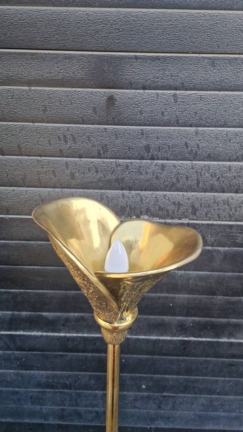 Flower floor lamp bronze sculpture 70's 80's