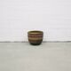 vintage ceramic brown brutalist flower pot large