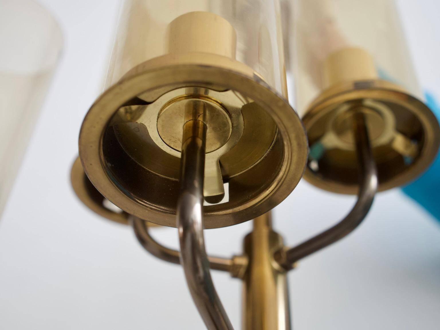 Brass wall light with five lights by Hans-Agne Jakobsson