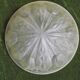 French Art Deco White Pâte de Verre Platform with Abstract Tulip Design 5145